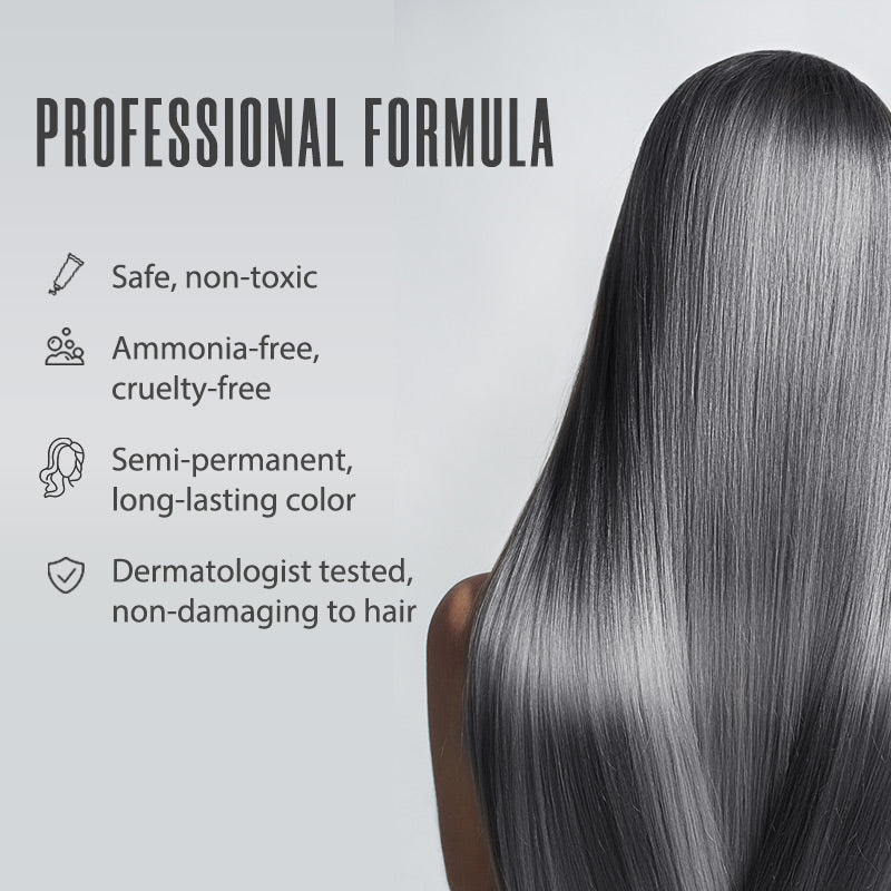 【BUY 1 GET 1 FREE】Damage-Free Semi-Permanent Hair Color Dye Set(Tea grey)-6