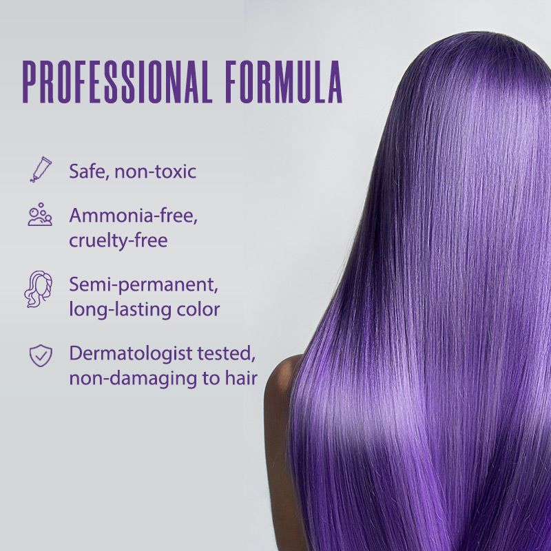 【BUY 1 GET 1 FREE】Damage-Free Semi-Permanent Hair Color Dye Set(Summer purple)-5