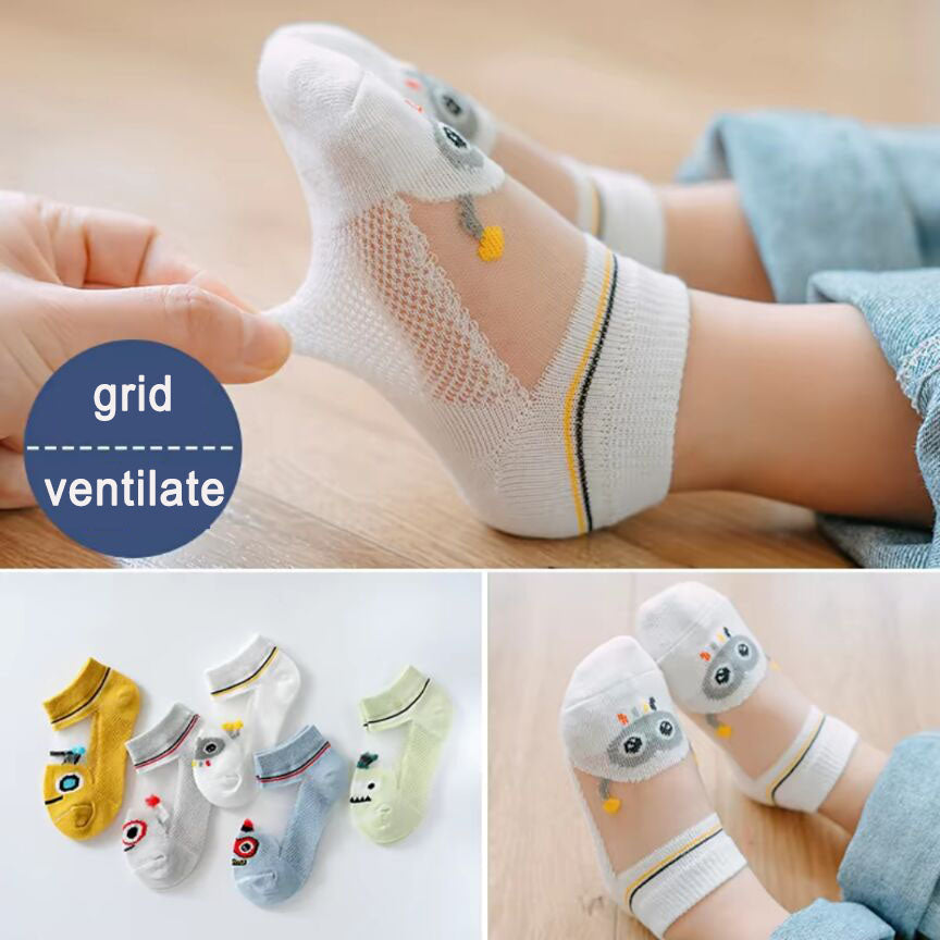 Mesh Breathable Children's Socks (5 Pieces)