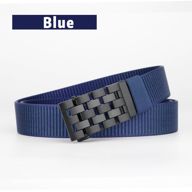 Weaving belt with checkerboard lock design
