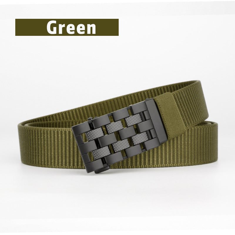 Weaving belt with checkerboard lock design