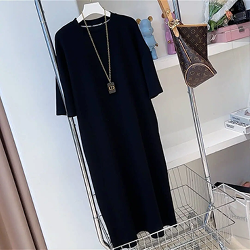 A T-shirt Shaped Dress Large Size Long Style
